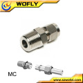 Nitrogênio Propano gás ss conector macho 1/2 &quot;npt fêmea x 1/2&quot; npt fêmea